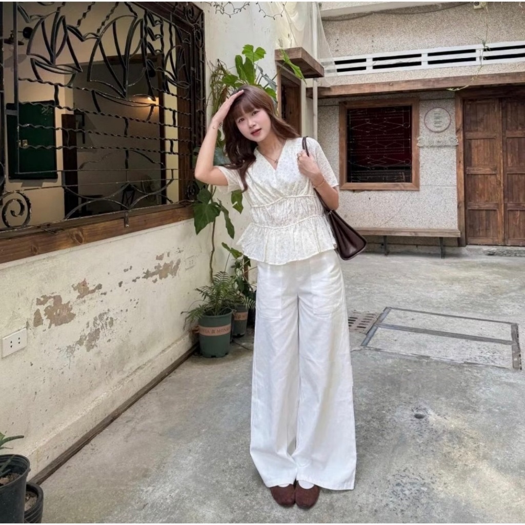 Áo babydoll cổ V viền eo phong cách Hàn Quốc dễ mặc TAM  A39