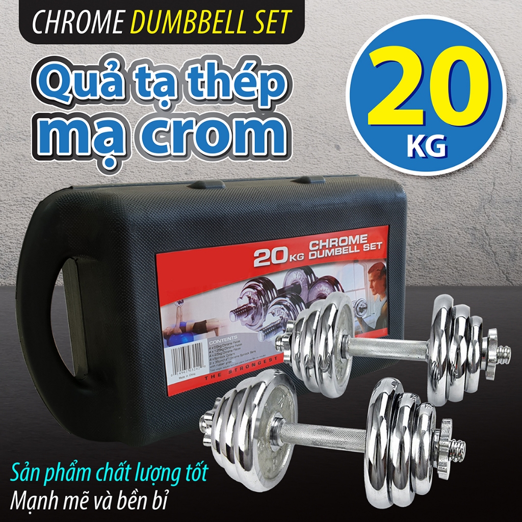 Ảnh BG-Bộ tạ, miếng tạ 20kg kèm bộ quai tạ ấm đa năng, chất liệu PVC cao cấp 1