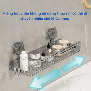 Kệ Nhà Tắm, Kệ Chữ Nhật Cốc Hút Chân Không Kệ Bếp Đa Năng Gắn Tuờng