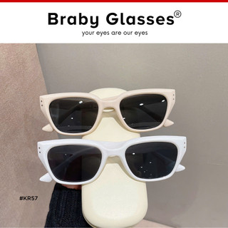 Kính râm mát nam nữ mắt vuông thời trang chống tia UV Braby Glasses gọng nhựa cao cấp thiết kế sang trọng KR57