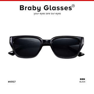 Kính râm mát nam nữ mắt vuông thời trang chống tia UV Braby Glasses gọng nhựa cao cấp thiết kế sang trọng KR57