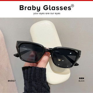 Kính râm mát nam nữ mắt vuông thời trang chống tia UV Braby Glasses gọng nhựa cao cấp thiết kế sang trọng KR57