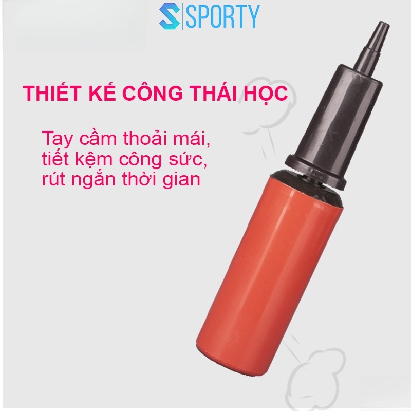 Dụng cụ bơm phao, bơm bóng cầm tay SPORTY 2 chiều hơi, nhỏ gọn, tiện dụng, tiết kiệm thời gian
