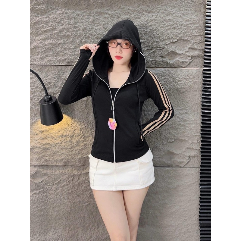 QUỲNH QUỲNH - Áo khoác nữ form ôm tôn dáng - chất vải thun borip - phối kéo kim tuyến nổi bật, áo khoác mỏng mát - BR