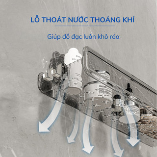 Kệ Nhà Tắm, Kệ Chữ Nhật Hút Chân Không, Kệ Bếp Đa Năng Gắn Tuờng Tái Sử Dụng
