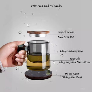 Cốc lọc trà thủy tinh BT10 BT11, ly lọc trà thủy tinh, cốc pha trà, cốc thủy tinh pha trà