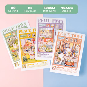 Vở Kẻ Ngang MONDEZ 80/ 120 Trang, Vở Viết Kẻ Ngang In Hình Dễ Thương Dành Cho Học Sinh Trung Học