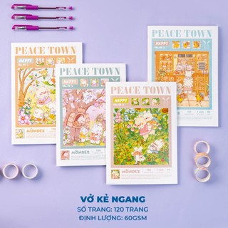 Vở Kẻ Ngang MONDEZ 80/ 120 Trang, Vở Viết Kẻ Ngang In Hình Dễ Thương Dành Cho Học Sinh Trung Học
