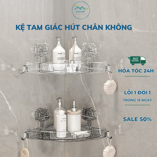 Kệ Góc Gắn Tường Nhà Tắm, Kệ Tam Giác Hút Chân Không Nhà Bếp Có Thể Tái Sử Dụng
