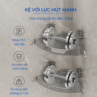 Kệ Góc Gắn Tường Nhà Tắm, Kệ Tam Giác Hút Chân Không Nhà Bếp Có Thể Tái Sử Dụng