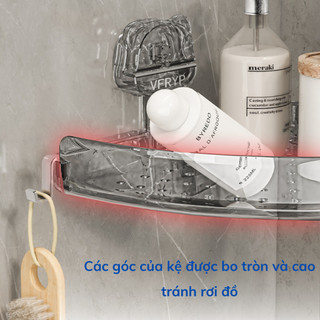 Kệ Góc Gắn Tường Nhà Tắm, Kệ Tam Giác Hút Chân Không Nhà Bếp Có Thể Tái Sử Dụng