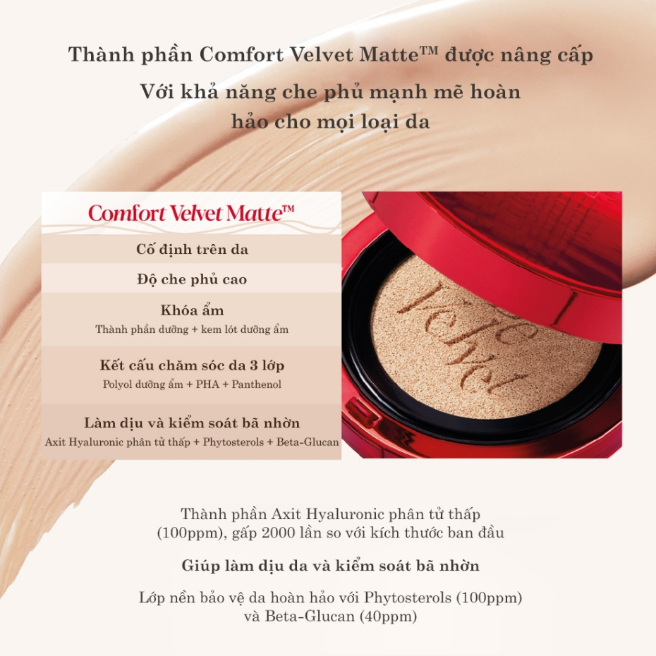 Ảnh Phấn Nước Kiềm Dầu Espoir Pro Tailor Be Velvet Cover Cushion New Class 2024 SPF34 PA++ 13gx2 3