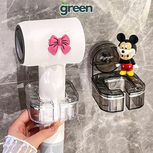 Giá đỡ máy sấy tóc nhà tắm Greenhome xoay 360 cốc hút chắc chắn dán tường chịu lực tới 15kg tiện lợi