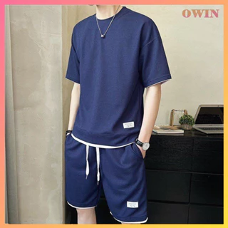 Bộ quần áo thun tổ ong cộc tay bigsize 95kg, Bộ đồ nam thoáng mát thấm hút mồ hôi tốt BO08 - OWIN