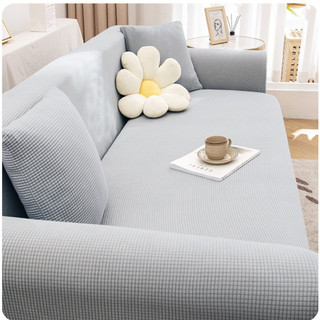 (Tặng thanh xốp chèn ghế + vỏ gối) Bọc ghế sofa vải nhung gân, bọc sofa đơn, sofa chữ L dày dặn co giãn mềm mại