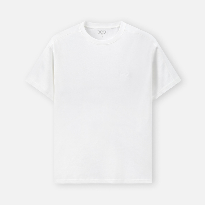 Áo Thun BOO Unisex Overfit Can vai Thêu Logo Cá tính