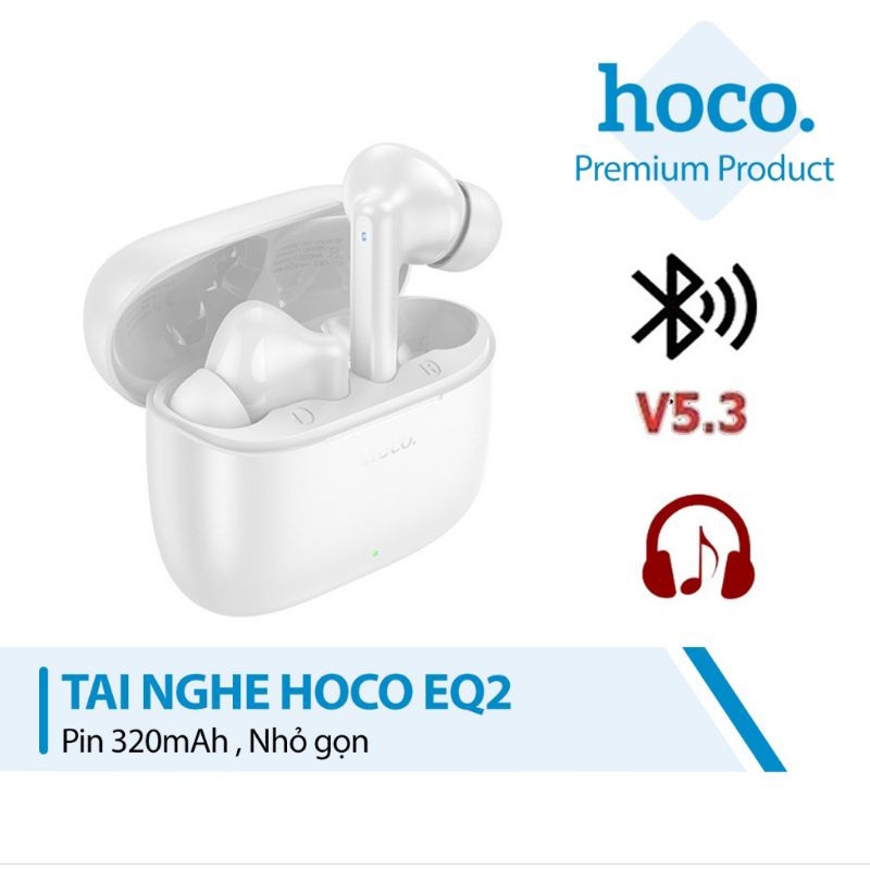 Tai Nghe Không Dây Hoco EQ2 Chính Hãng, Bluetooth, Chống Ồn, Có Micro - Âm Thành Chất Lượng Cao Cấp.