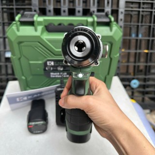 Máy Khoan Pin Kampro K-7038 màu xanh lá, 3 Chức Năng, Đầu Kẹp 10ly Autolock, Động Cơ Không Chổi Than