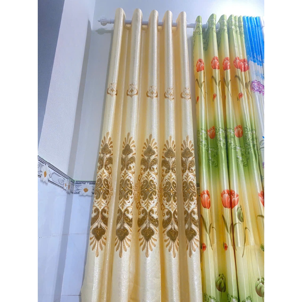 RÈM CỬA BUỒNG ĐÃ BAO GỒM PHỤ KIỆN XẾP LY ĐẦY ĐỦ NHIỀU KÍCH THƯỚC RÈM CỬA VIỆT HÀN ( ĐÃ CÓ THANH TREO )