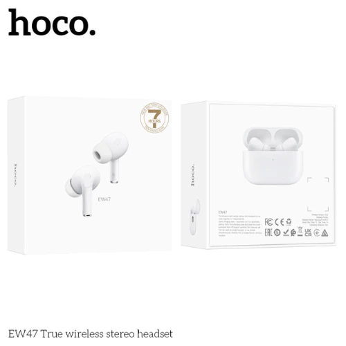 Tai Nghe Bluetooth Hoco TWS BT5.3 Có Micro Đàm Thoại, Pin Trâu, Nghe Nhạc 7H, Có Kèm Cáp Sạc