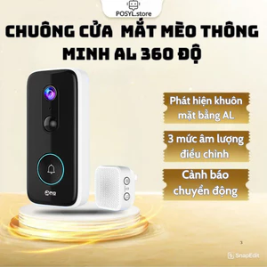 Chuông Cửa Camera 160 độ, Công nghệ AL, Lưu trữ đám mây, Cảnh báo phá hủy - 3 chế độ xem, dễ dàng lắp đặt, tiết kiệm