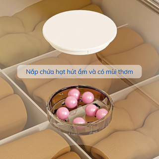 Hộp Đựng Đồ Lót Tất Vớ, Khay Chia Ngăn Đa Năng Có Nắp Chống Bụi Chứa Hạt Thơm Chất Liệu PET