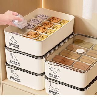 Hộp Đựng Đồ Lót Tất Vớ, Khay Chia Ngăn Đa Năng Có Nắp Chống Bụi Chứa Hạt Thơm Chất Liệu PET