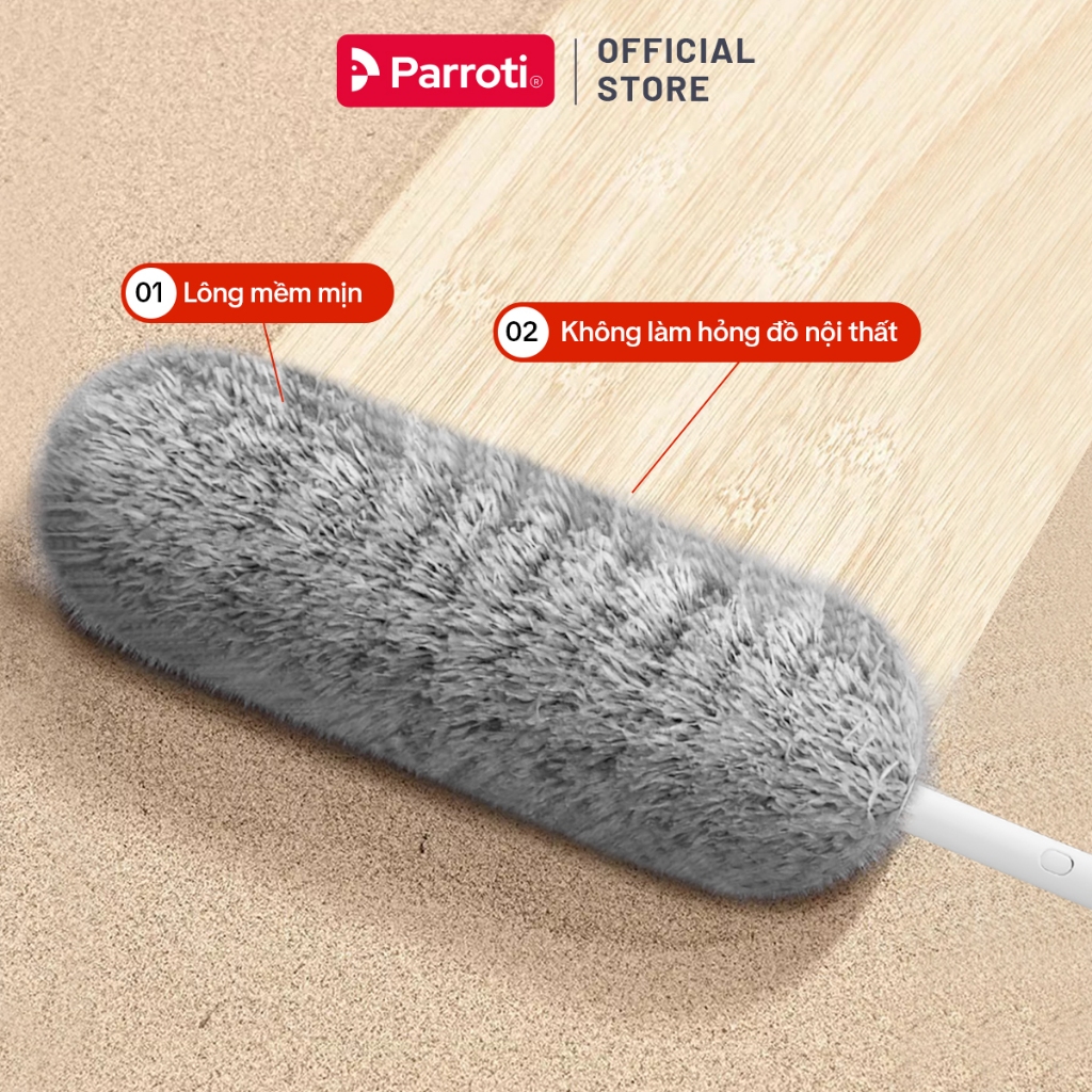 Ảnh Chổi Phủi Bụi Trần Nhà, Cây Phủi Bụi Đa Năng Cán Nhôm Tăng Giảm Độ Dài Parroti Sky - SK02 2