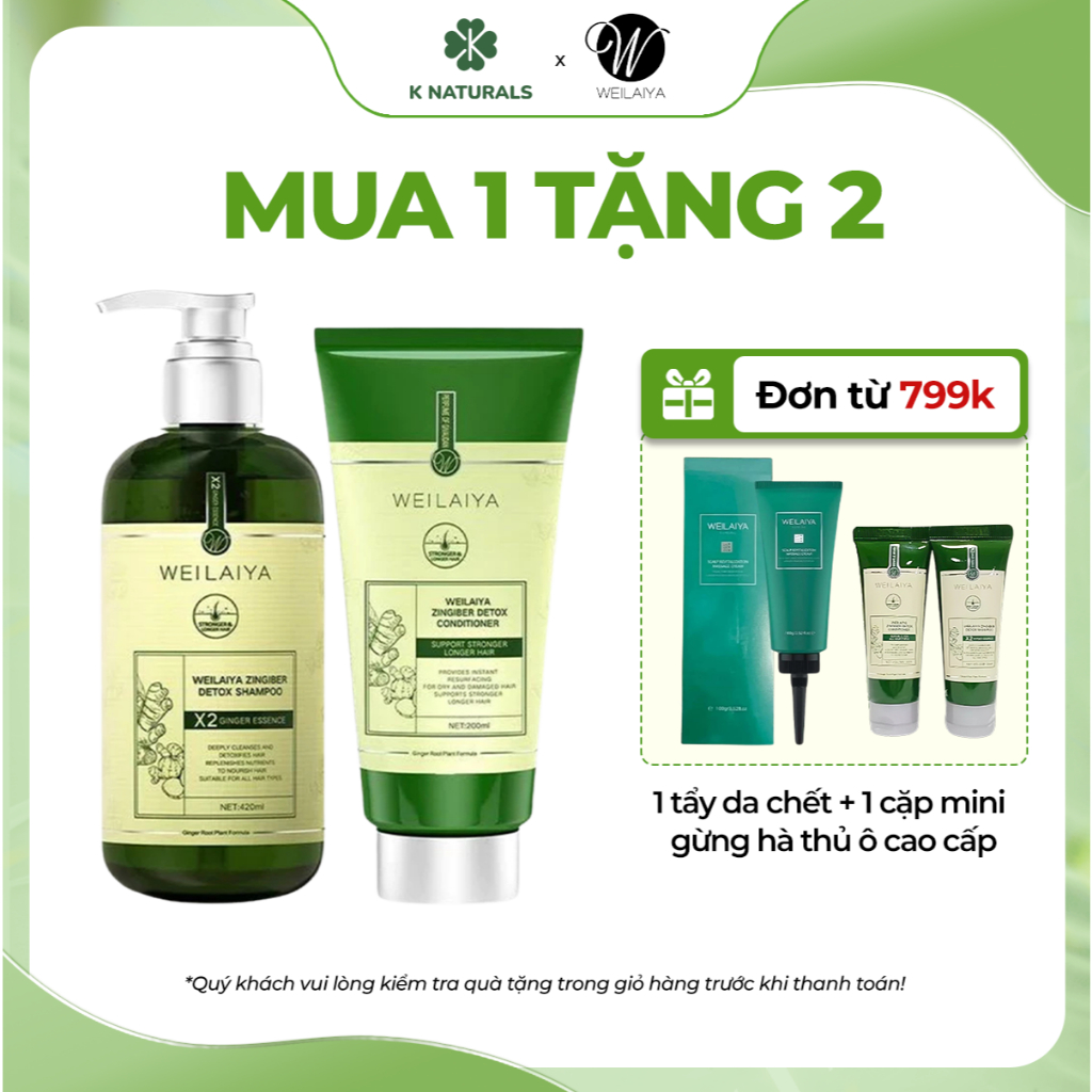 Ảnh Bộ gội xả gừng Vân Nam cao cấp Weilaiya Luxury x2 hỗ trợ mọc tóc, giảm gãy rụng chống lão hóa da đầu 1