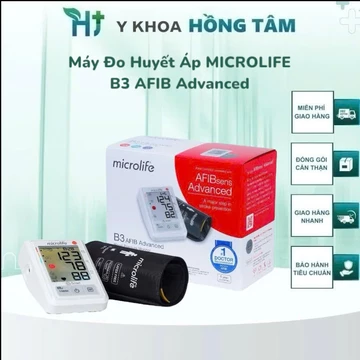 Máy Đo Huyết Áp MICROLIFE B3 AFIB Advanced, Cảnh Báo Nguy Cơ Đột Quỵ Qua 1 Lần Đo, Dùng Túi Hơi Định Khuôn