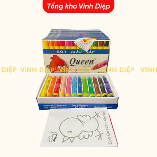 [Chính Hãng] Bút sáp màu Queen (Nữ Hoàng) - 12 màu/18 màu- Tiêu chuẩn chất lượng Mỹ & Châu Âu