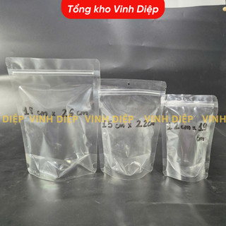 500g túi zip trong đáy đứng - 2 mặt trong đựng bột, nước nhiều kích thước
