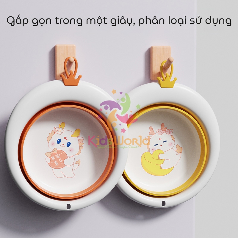 Ảnh Chậu rửa mặt gấp gọn cho bé siêu tiện lợi hình thú KidAndMom, đa dạng hình ảnh màu sắc 2