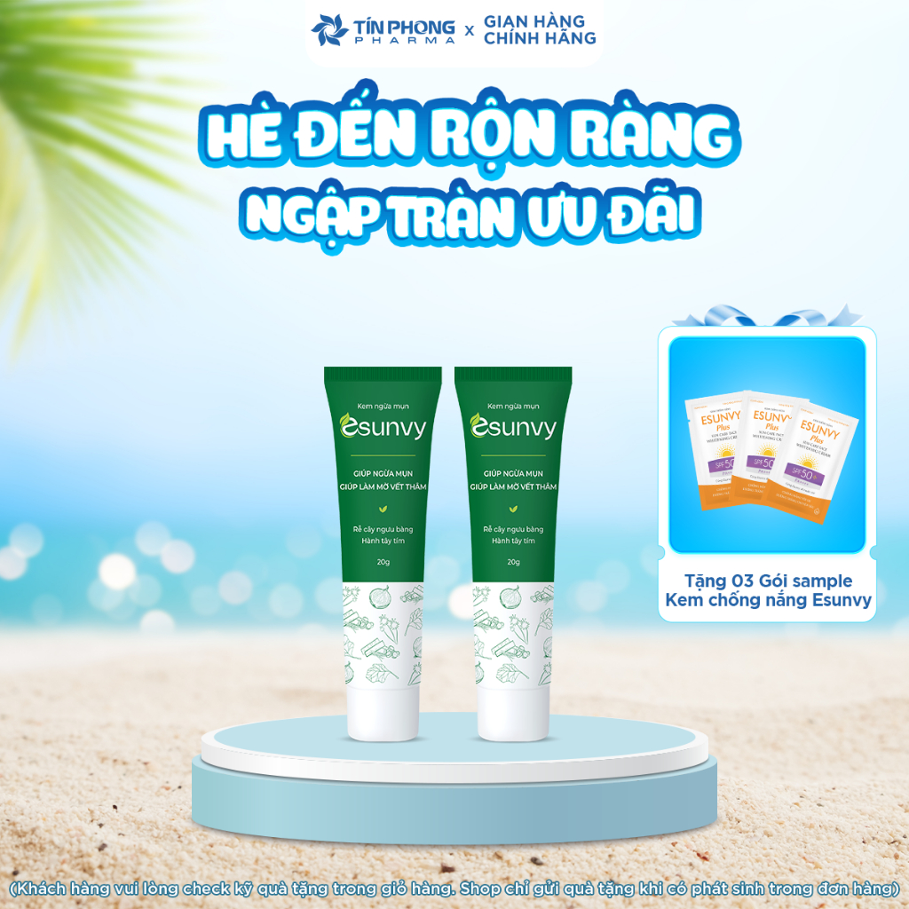 Ảnh Kem Ngừa Mụn Esunvy Giúp Sạch Mụn, Hết Thâm, Mờ Sẹo Phù Hợp Với Mọi Loại Da Tuýp 20g TMP002 1