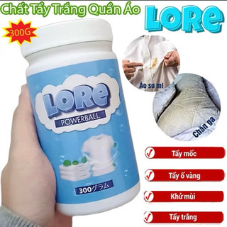 Bột Tẩy Trắng Quần Áo LORE 300G Chính Hãng - Làm Sạch Vải, Ố Vàng, Vết Bẩn Khó Giặt - An Toàn, Không Phai Màu