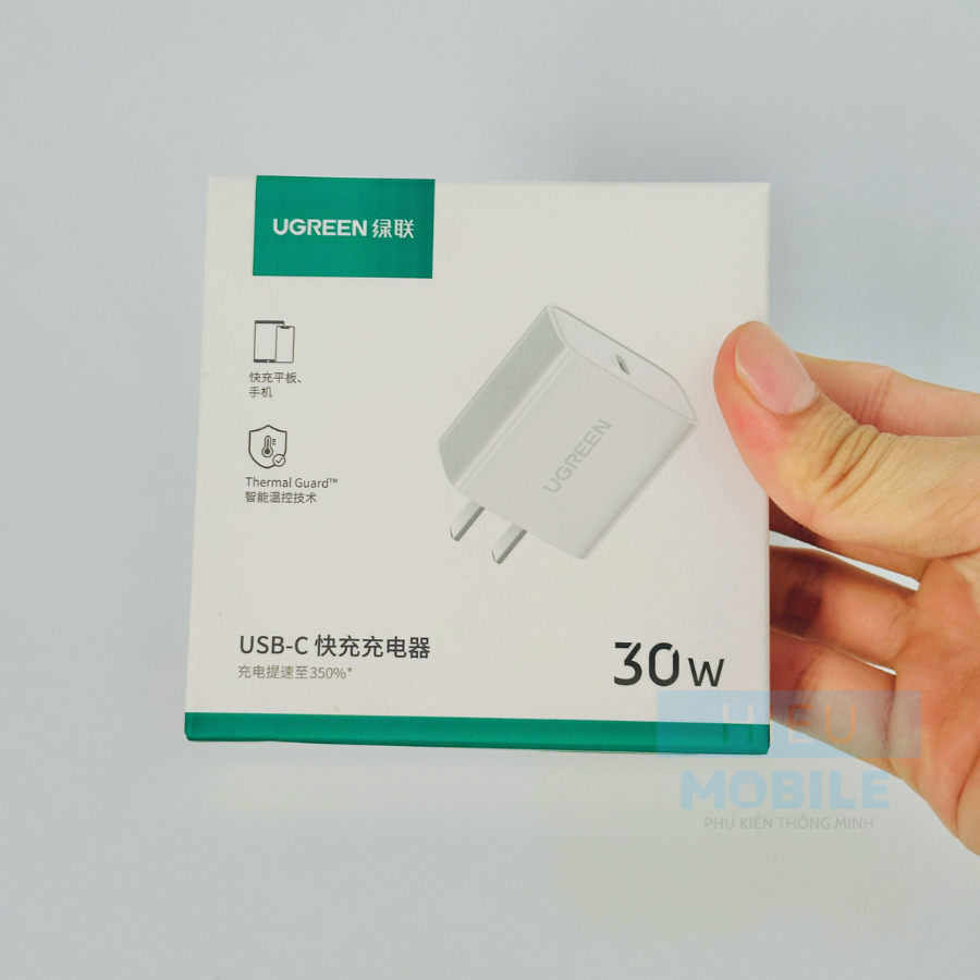 Củ sạc nhanh Ugreen 30W 1 cổng C cho Android, iPhone (CD127)