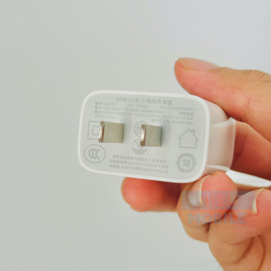 Củ sạc nhanh Ugreen 30W 1 cổng C cho Android, iPhone (CD127)