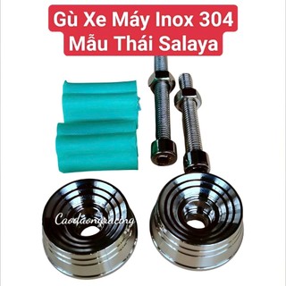 Gù tay lái xe máy inox 304 mẫu thái salaya và bao tay TBT chính hãng gắn cho các dòng xe số - phụng tùng xe máy