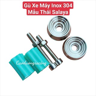 Gù tay lái inox 304 mẫu thái viền 160gr giá 1 cặp kèm nhôm đóng gù trọng lượng 160gr - caoduongracing