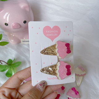Set kẹp tóc hình cây kem bling bling cho bé yêu
