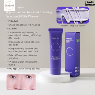 Kem Chống Nắng Beplain Sunmuse Tone Up & Correcting, Mineral, Moisture Sunscreen 50ml Duduhouse