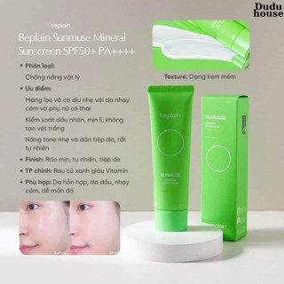 Kem Chống Nắng Beplain Sunmuse Tone Up & Correcting, Mineral, Moisture Sunscreen 50ml Duduhouse