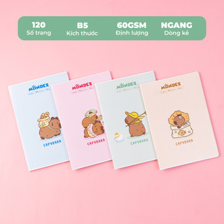 Vở Kẻ Ngang 80/ 120 Trang MONDEZ, Vở Viết Cấp 2 Kẻ Ngang Capybara Dễ Thương Cho Học Sinh Ghi Chép V006/V007