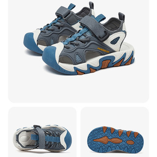 Sandal khóa dán bé trai HOBIBEAR E1010 Blue Gray có đế EVA cao 3cm dùng để đi học đi chơi