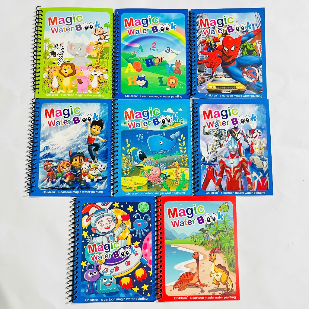 Combo 3 cuốn sách tô màu tranh nước ma thuật cho bé