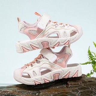 Giày sandal bé gái HOBIBEAR E1010 Orange, dép bé gái đế EVA cao 3cm phù hợp cho bé 4 đến 12 tuổi