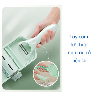 Máy Thái Rau Củ Đa Năng 3 Trong 1 Có Hộp Đựng Bào Sợi, Thái Lát, Cắt Nhanh Điều Chỉnh Lưỡi Dao