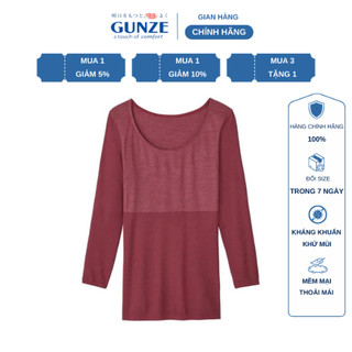 Áo giữ nhiệt nữ cổ thuyền Hot Magic Gunze MH9446N sinh nhiệt, siêu nhẹ, siêu ấm Hàng nội địa Nhật chính hãng
