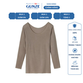 Áo giữ nhiệt nữ cổ tròn Advance Label Gunze MA2246 sinh nhiệt, siêu nhẹ, siêu ấm Hàng nội địa Nhật Bản