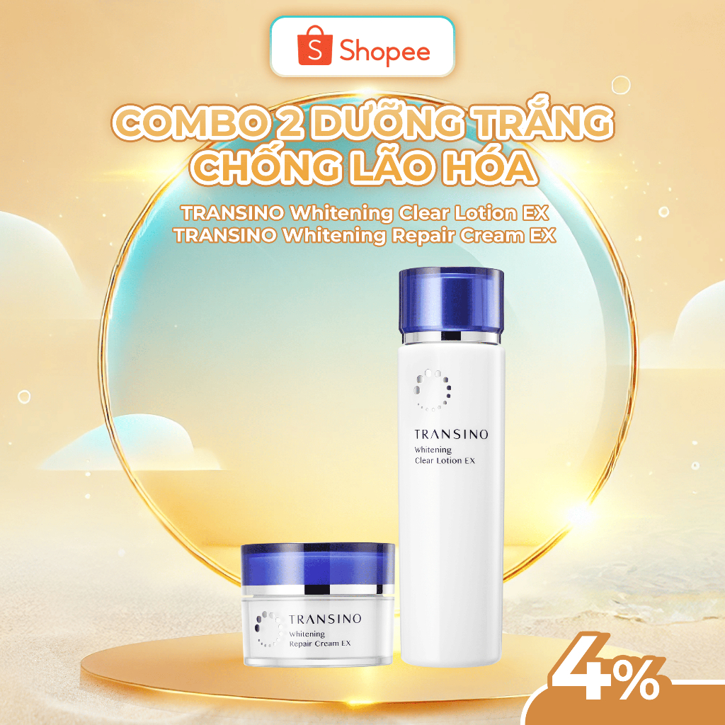 Ảnh Combo Dưỡng Trắng Chống Lão Hóa TRANSINO Whitening Clear Lotion - Whitening Repair Cream 1